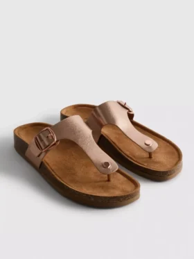 T-bar tokalı mules sandaletler