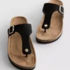 T-bar tokalı mules sandaletler