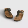 T-bar tokalı mules sandaletler
