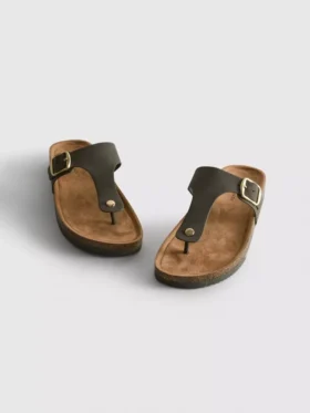 T-bar tokalı mules sandaletler