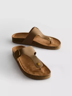 T-bar tokalı mules sandaletler