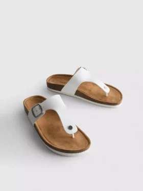 T-bar tokalı mules sandaletler