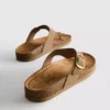 T-bar tokalı mules sandaletler