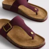 T-bar tokalı mules sandaletler