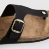T-bar tokalı mules sandaletler