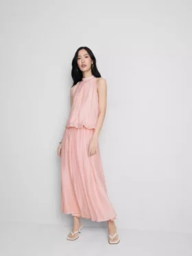 The Edit drapeli halter yaka, hava akışlı bluz