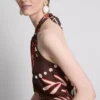 The Edit keten karışımlı baskılı halter midi elbise The Edit keten karışımlı baskılı halter midi elbise