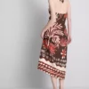 The Edit keten karışımlı baskılı halter midi elbise The Edit keten karışımlı baskılı halter midi elbise