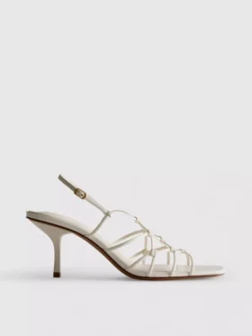 The Edit marka örgülü stiletto topuklu sandaletler