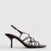 The Edit marka örgülü stiletto topuklu sandaletler