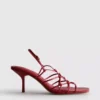 The Edit marka örgülü stiletto topuklu sandaletler