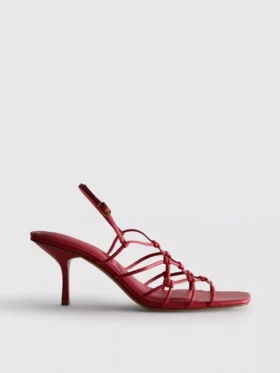 The Edit marka örgülü stiletto topuklu sandaletler