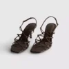 The Edit marka örgülü stiletto topuklu sandaletler