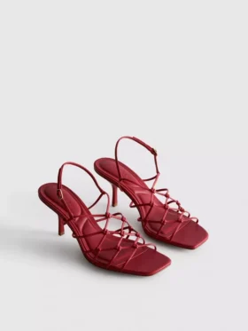 The Edit marka örgülü stiletto topuklu sandaletler