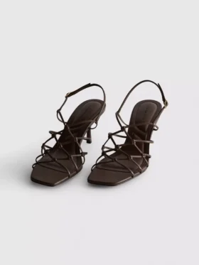 The Edit marka örgülü stiletto topuklu sandaletler