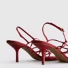 The Edit marka örgülü stiletto topuklu sandaletler