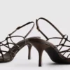 The Edit marka örgülü stiletto topuklu sandaletler