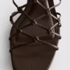 The Edit marka örgülü stiletto topuklu sandaletler