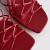 The Edit marka örgülü stiletto topuklu sandaletler