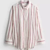 The Edit pamuk ağırlıklı çizgili poplin gömlek The Edit pamuk ağırlıklı çizgili poplin gömlek