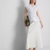 The Edit poplin büzgülü V yakalı üst The Edit poplin büzgülü V yakalı üst