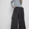 The Edit saten geniş paça pantolon The Edit saten geniş paça pantolon