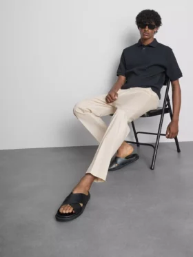 The Edit slim fit şeftali dokulu pantolon