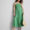 The Primark Scene | Büzgülü çizgili bandeau midi elbise The Primark Scene | Büzgülü çizgili bandeau midi elbise
