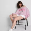 The Primark Scene | Sloganlı omuzları açık sweatshirt The Primark Scene | Sloganlı omuzları açık sweatshirt