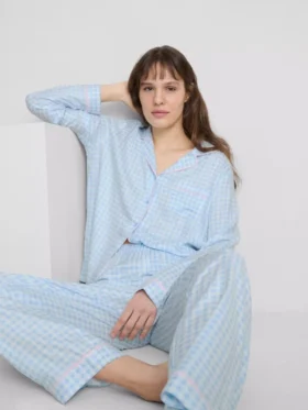 Twill erkek tarzı pijamalar