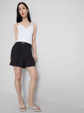 V yakalı babydoll cami üst