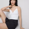 V yakalı babydoll cami üst V yakalı babydoll cami üst