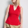 V yakalı peplum kolsuz üst V yakalı peplum kolsuz üst