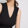 V yakalı peplum kolsuz üst V yakalı peplum kolsuz üst