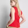 V yakalı peplum kolsuz üst V yakalı peplum kolsuz üst