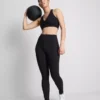 V yakalı, pürüzsüz destekli spor crop top V yakalı, pürüzsüz destekli spor crop top