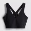 V yakalı, pürüzsüz destekli spor crop top V yakalı, pürüzsüz destekli spor crop top