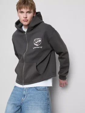 Viper fermuarlı kapüşonlu sweatshirt