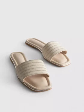 Yapay elmas boncuklu mules sandaletler