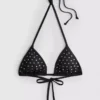 Yapay elmaslı üçgen bikini üstü Yapay elmaslı üçgen bikini üstü