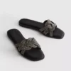 Yapay elmaslı mules sandaletler