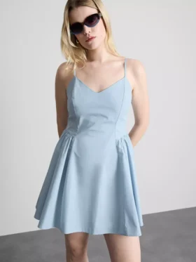 Yapılı korseli mini elbise