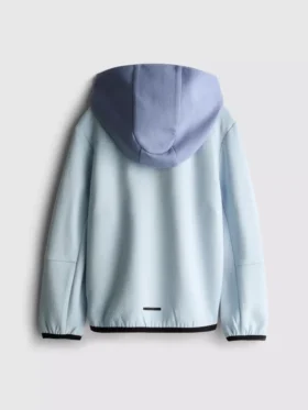 Yapıştırmalı fermuarlı kapüşonlu sweatshirt