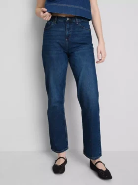 Yüksek bel düz paça jean