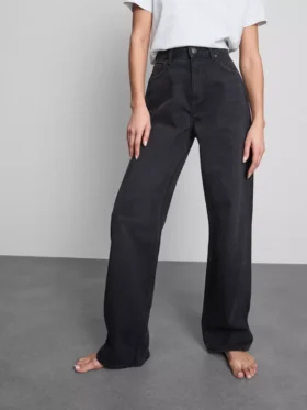 Yüksek bel düz paça jean