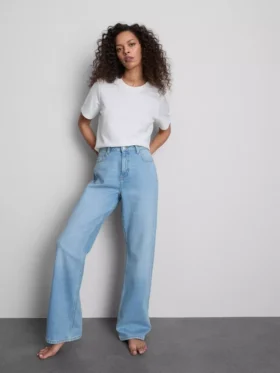 Yüksek bel düz paça jean