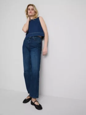 Yüksek bel düz paça jean