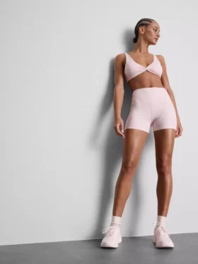 Yüksek bel kareli spor şortlar