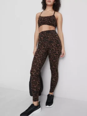 Yüksek bel leopar desenli spor tayt Yüksek bel leopar desenli spor tayt