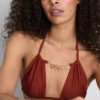 Zincir detaylı üçgen bikini üstü Zincir detaylı üçgen bikini üstü